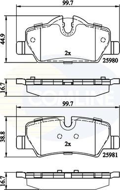 Comline CBP02262 - Тормозные колодки, дисковые, комплект autospares.lv