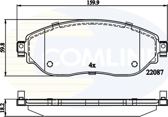 Comline CBP02285 - Тормозные колодки, дисковые, комплект autospares.lv