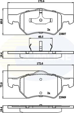 Comline CBP02222 - Тормозные колодки, дисковые, комплект autospares.lv