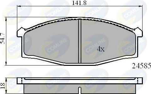 Comline CBP0758 - Тормозные колодки, дисковые, комплект autospares.lv