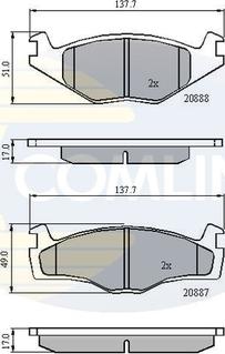 Comline CBP0703 - Тормозные колодки, дисковые, комплект autospares.lv