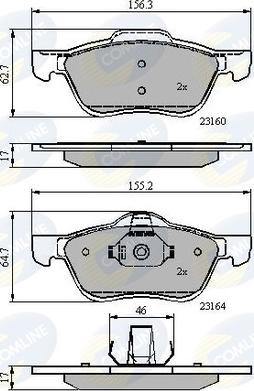 Comline CBP0739 - Тормозные колодки, дисковые, комплект autospares.lv