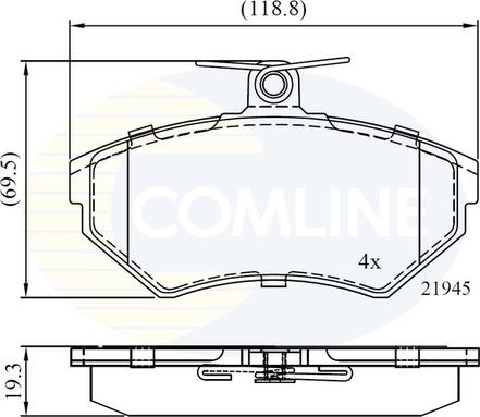 Comline CBP0736 - Тормозные колодки, дисковые, комплект autospares.lv