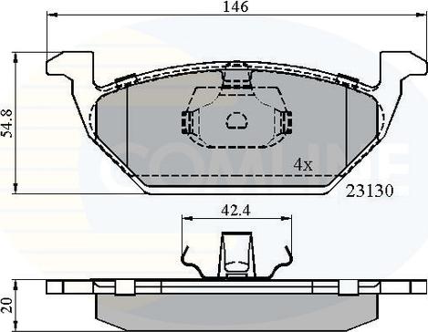 Comline CBP0737 - Тормозные колодки, дисковые, комплект autospares.lv