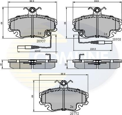 Comline CBP1431 - Тормозные колодки, дисковые, комплект autospares.lv