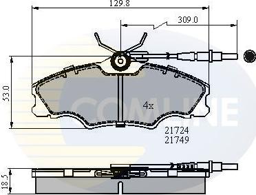 Comline CBP1433 - Тормозные колодки, дисковые, комплект autospares.lv