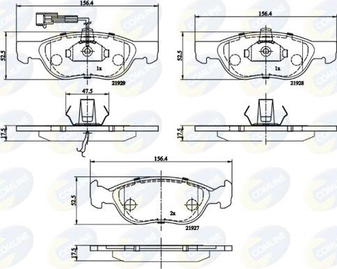 Comline CBP1477 - Тормозные колодки, дисковые, комплект autospares.lv