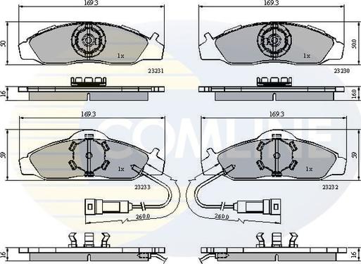 Comline CBP1581 - Тормозные колодки, дисковые, комплект autospares.lv