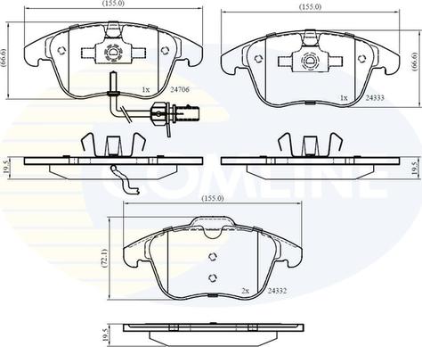 Comline CBP11591 - Тормозные колодки, дисковые, комплект autospares.lv