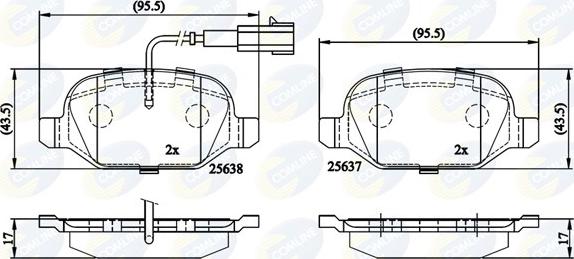 Comline CBP11559 - Тормозные колодки, дисковые, комплект autospares.lv