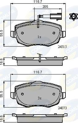 Comline CBP11601 - Тормозные колодки, дисковые, комплект autospares.lv