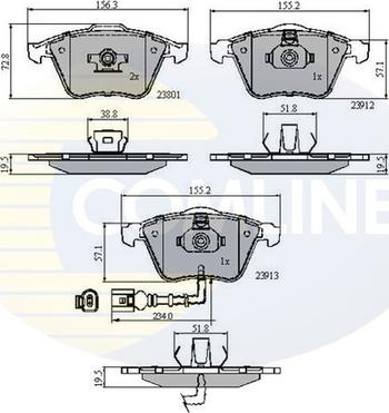 Comline CBP11628 - Тормозные колодки, дисковые, комплект autospares.lv