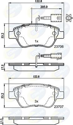 Comline CBP11037 - Тормозные колодки, дисковые, комплект autospares.lv