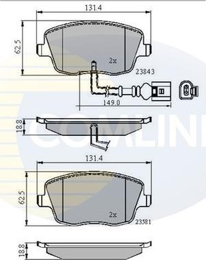 Comline CBP11147 - Тормозные колодки, дисковые, комплект autospares.lv