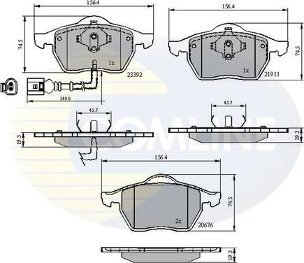 Comline CBP11111 - Тормозные колодки, дисковые, комплект autospares.lv