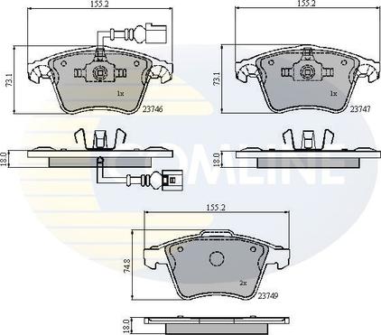 Comline CBP11312 - Тормозные колодки, дисковые, комплект autospares.lv