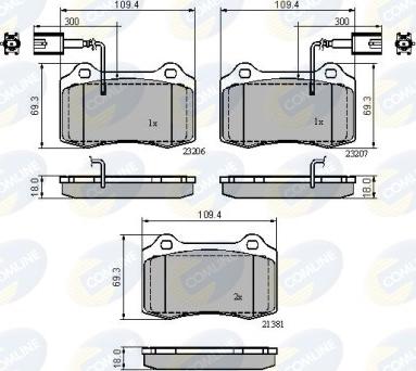 Comline CBP11758 - Тормозные колодки, дисковые, комплект autospares.lv