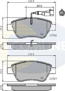 Comline CBP11702 - Тормозные колодки, дисковые, комплект autospares.lv