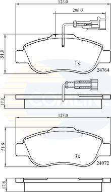 Comline CBP11785 - Тормозные колодки, дисковые, комплект autospares.lv