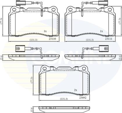 Comline CBP11721 - Тормозные колодки, дисковые, комплект autospares.lv