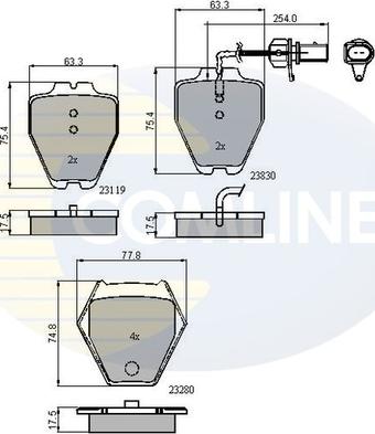 Comline CBP11771 - Тормозные колодки, дисковые, комплект autospares.lv