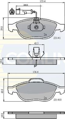 Comline CBP1856 - Тормозные колодки, дисковые, комплект autospares.lv