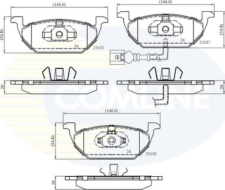 Comline CBP1851 - Тормозные колодки, дисковые, комплект autospares.lv