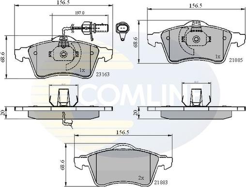 Comline CBP1852 - Тормозные колодки, дисковые, комплект autospares.lv