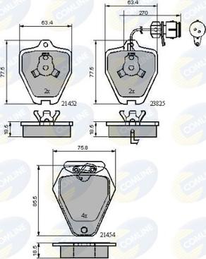 Comline CBP1884 - Тормозные колодки, дисковые, комплект autospares.lv