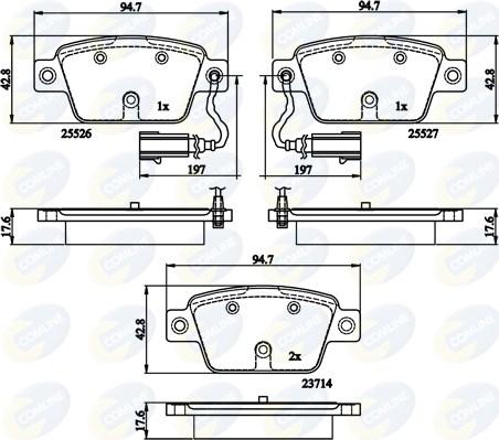 Comline CBP12154 - Тормозные колодки, дисковые, комплект autospares.lv