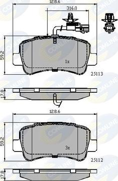 Comline CBP12105 - Тормозные колодки, дисковые, комплект autospares.lv