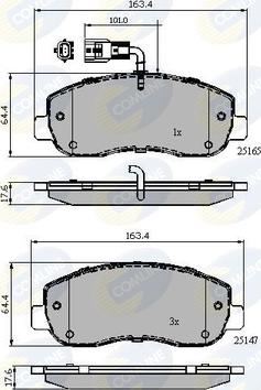 Comline CBP12106 - Тормозные колодки, дисковые, комплект autospares.lv