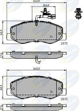 Comline CBP12108 - Тормозные колодки, дисковые, комплект autospares.lv