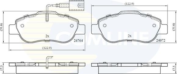 Comline CBP12392 - Тормозные колодки, дисковые, комплект autospares.lv