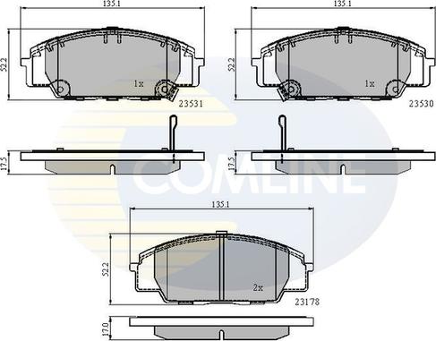 Comline CBP3947 - Тормозные колодки, дисковые, комплект autospares.lv