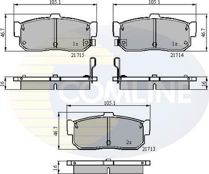 Comline CBP3955 - Тормозные колодки, дисковые, комплект autospares.lv