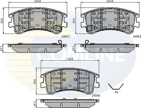 Comline CBP3950 - Тормозные колодки, дисковые, комплект autospares.lv