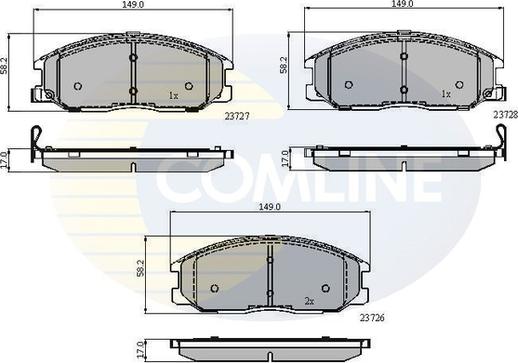 Comline CBP3902 - Тормозные колодки, дисковые, комплект autospares.lv