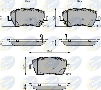 Comline CBP3984 - Тормозные колодки, дисковые, комплект autospares.lv