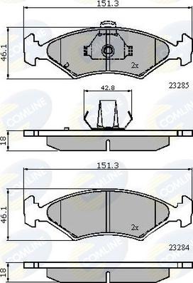 Comline CBP3444 - Тормозные колодки, дисковые, комплект autospares.lv