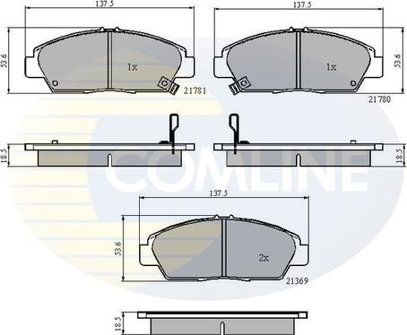 Comline CBP3446 - Тормозные колодки, дисковые, комплект autospares.lv