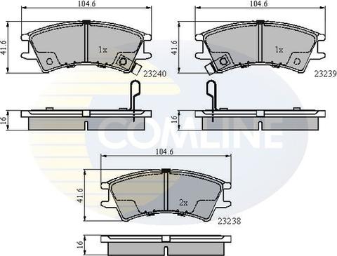 Comline CBP3488 - Тормозные колодки, дисковые, комплект autospares.lv