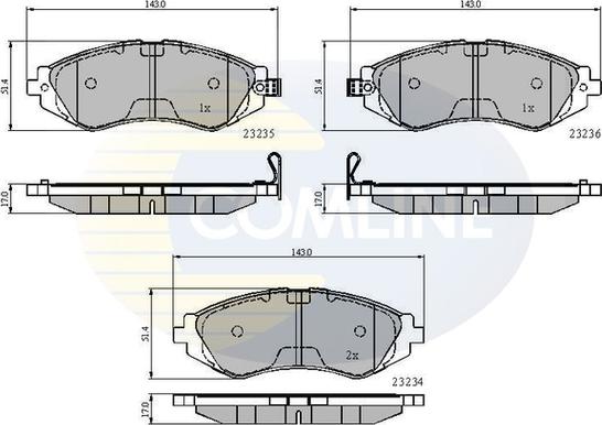 Comline CBP3435 - Тормозные колодки, дисковые, комплект autospares.lv