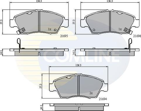 Comline CBP3555 - Тормозные колодки, дисковые, комплект autospares.lv