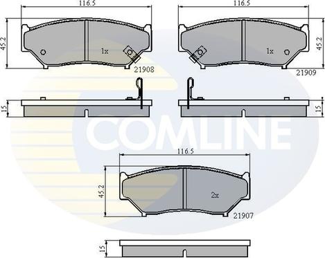 Comline CBP3587 - Тормозные колодки, дисковые, комплект autospares.lv