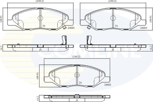 Comline CBP36044 - Тормозные колодки, дисковые, комплект autospares.lv