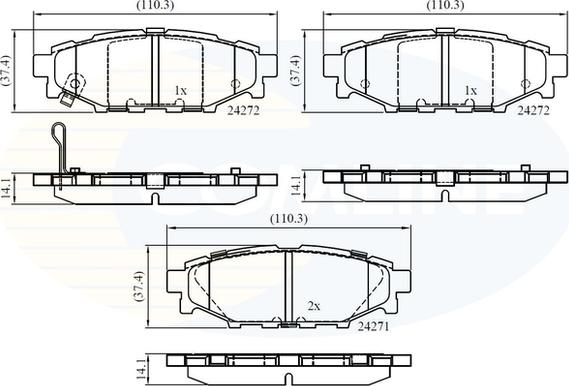 Comline CBP36052 - Тормозные колодки, дисковые, комплект autospares.lv