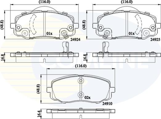 Comline CBP36008 - Тормозные колодки, дисковые, комплект autospares.lv