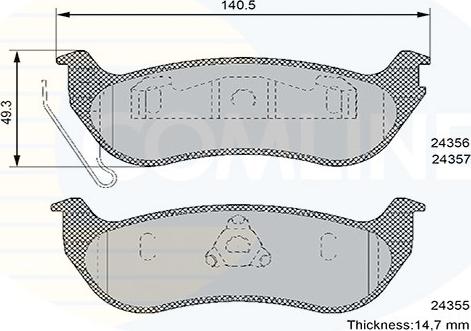 Comline CBP36087 - Тормозные колодки, дисковые, комплект autospares.lv