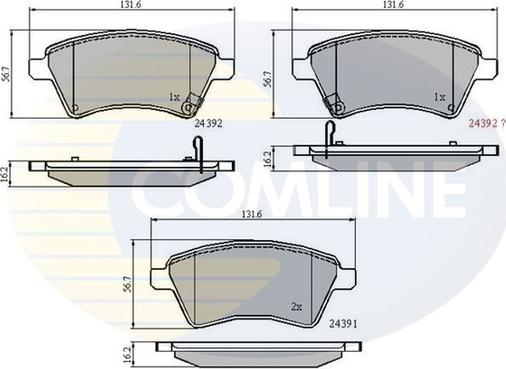 Comline CBP31513 - Тормозные колодки, дисковые, комплект autospares.lv